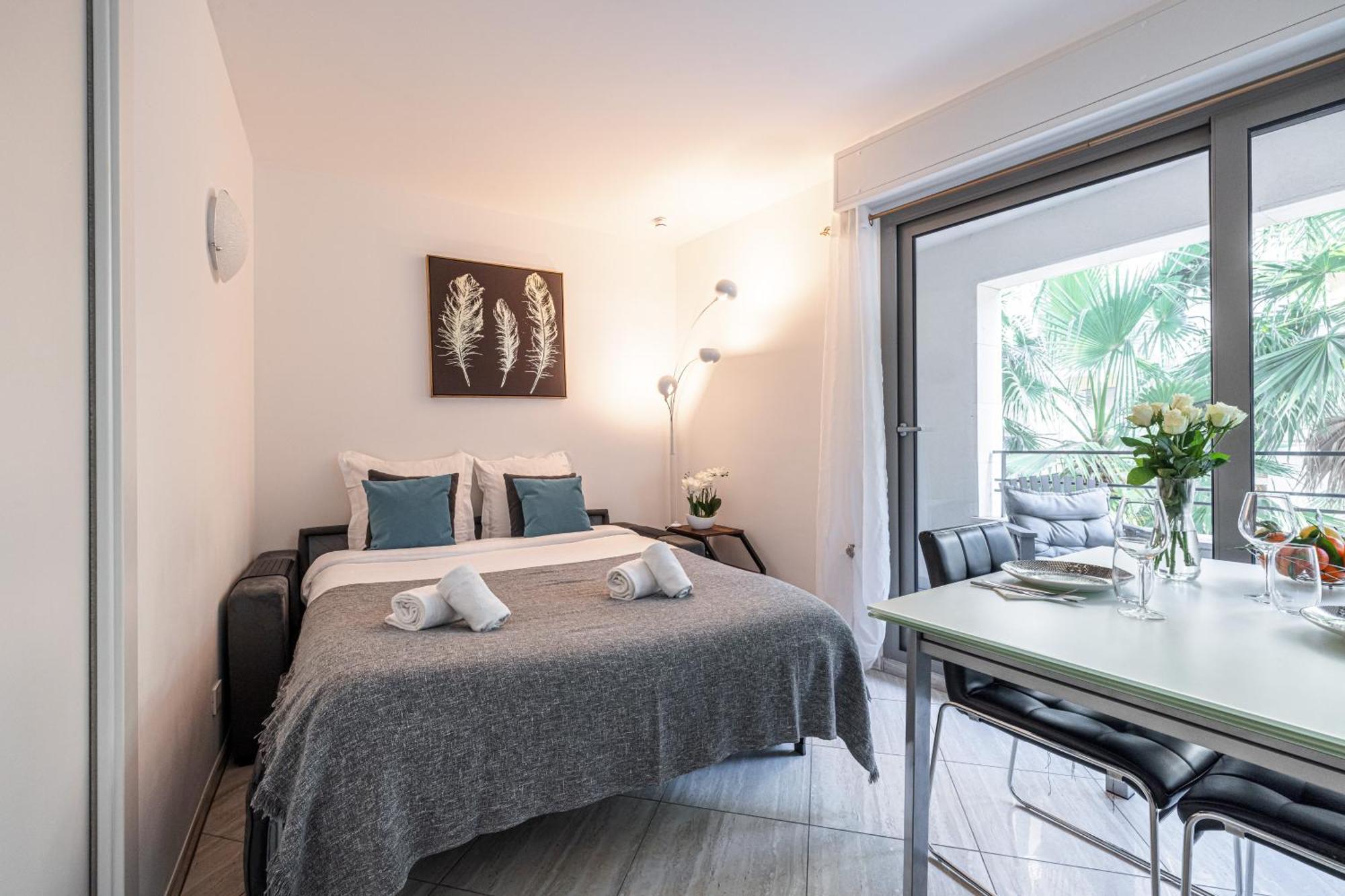 Studio Centre Terrasse Climatisation 50M Plage Menton Buitenkant foto